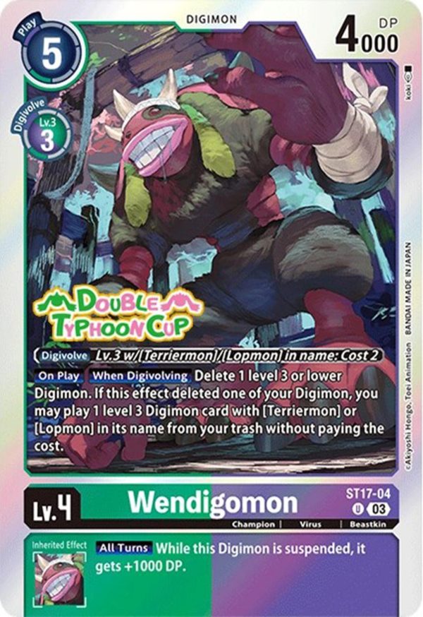 Wendigomon [ST17-04] [Starter Deck: Double Typhoon Advanced Deck Set Pre-Release Cards] Fashion