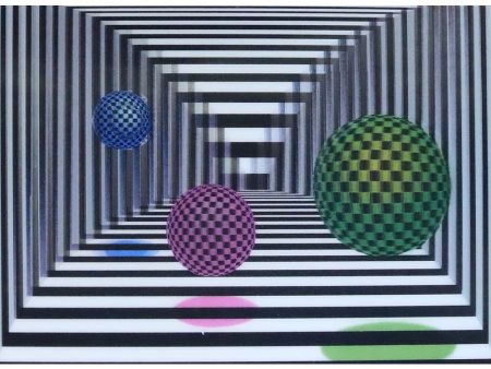 Balls in Box - 3D Geometric Postcard Greeting Card Fashion