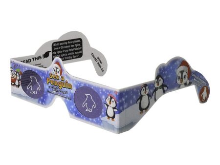 PENGUINS - Individual 3D Christmas Glasses by Holiday Eyes® - 3D Holographic Glasses - NEW for 2024 Cheap