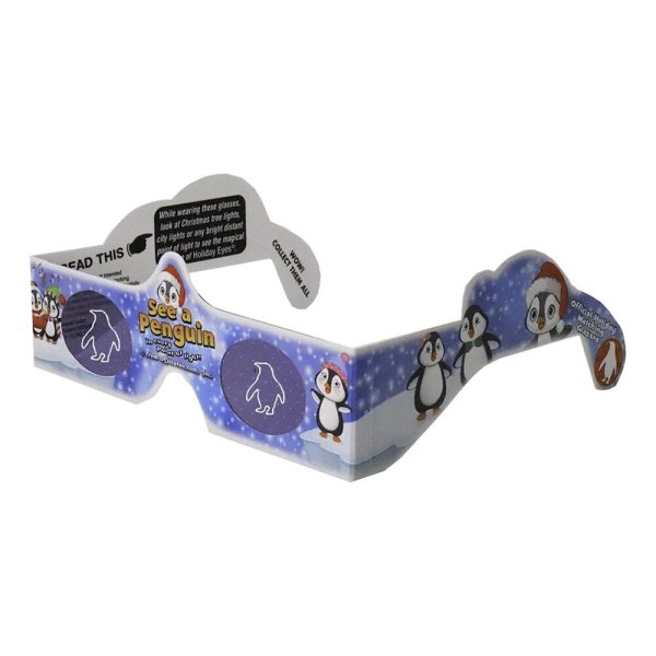 PENGUINS - Individual 3D Christmas Glasses by Holiday Eyes® - 3D Holographic Glasses - NEW for 2024 Cheap