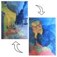 Van Gogh Self Portrait Cafe Terrace - Dual Image Flicker Lenticular Postcard Greeting Card Online Hot Sale