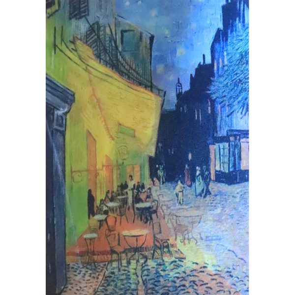 Van Gogh Self Portrait Cafe Terrace - Dual Image Flicker Lenticular Postcard Greeting Card Online Hot Sale