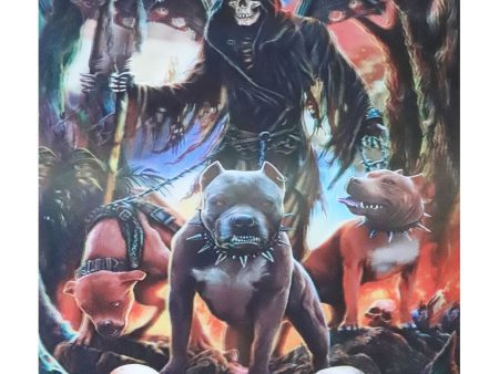 Grim Reaper death with bulldogs - 3D Lenticular Poster - 12x16 Print - New Cheap