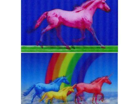 2 -Motion UNICORNS GALLOPING Lenticular Postcards Greeting Cards Online now