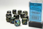 Chessex -  16mm D6 (12 Dice) Lustrous Shadow Gold For Discount